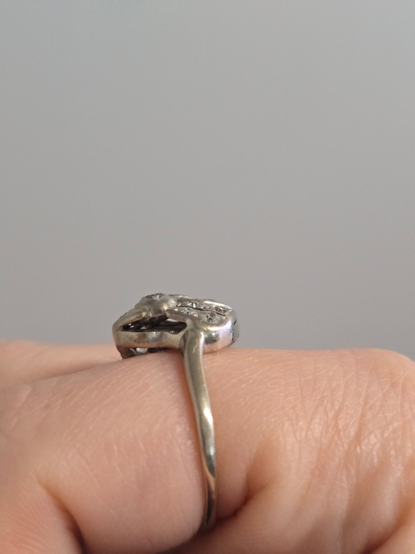 14k White Gold Art Deco Ring