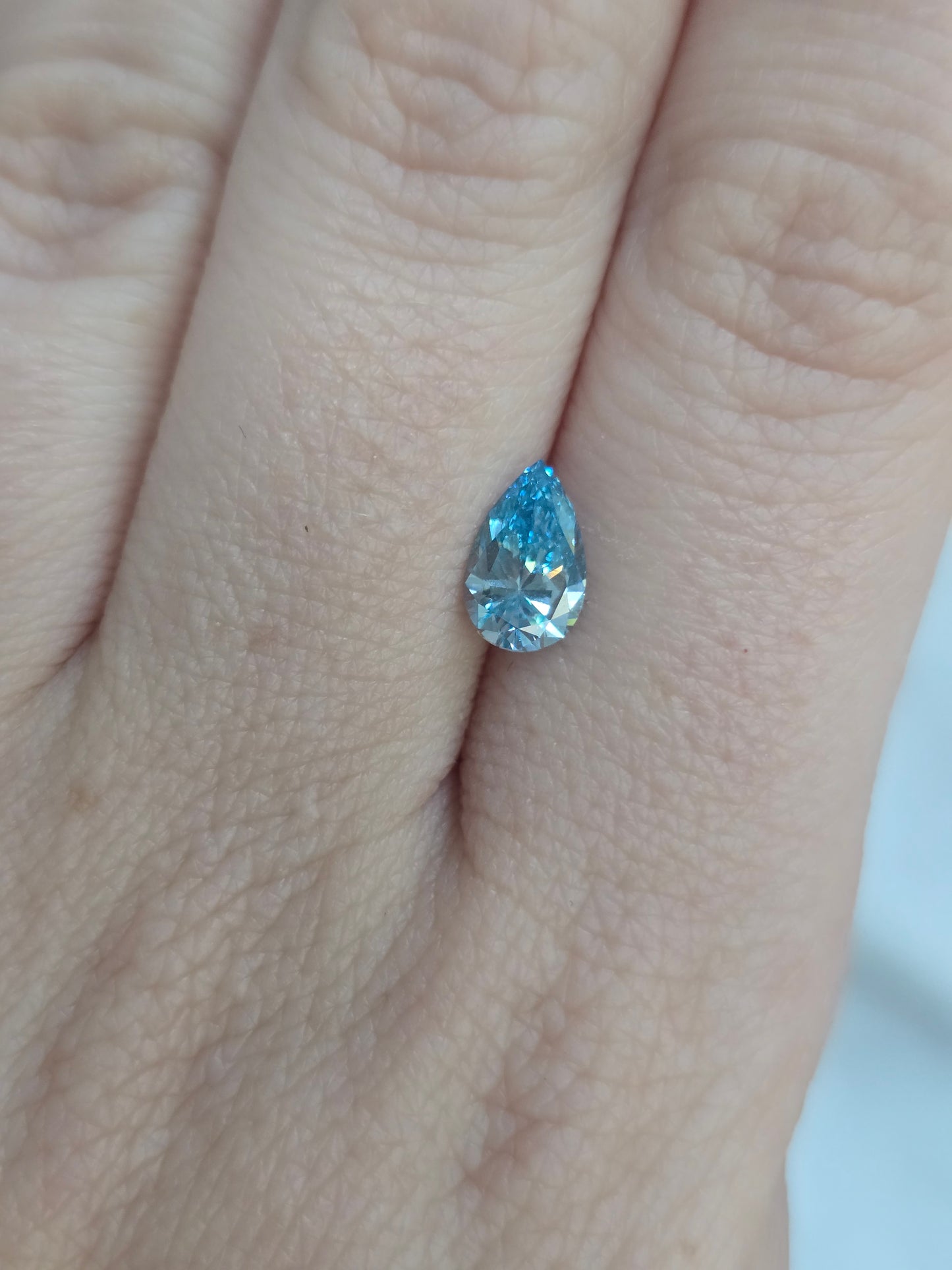 Loose 1.00 CT Pear Lab Grown Fancy Blue Diamond