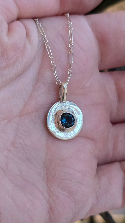 Custom Disc & Gemstone Necklace