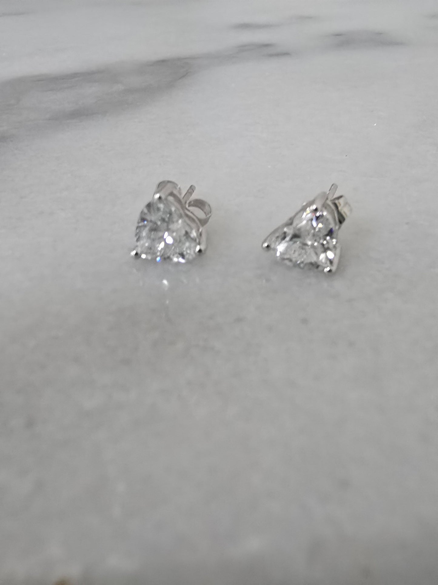 14K 2.00 CTW Lab Grown Heart Diamond Earrings