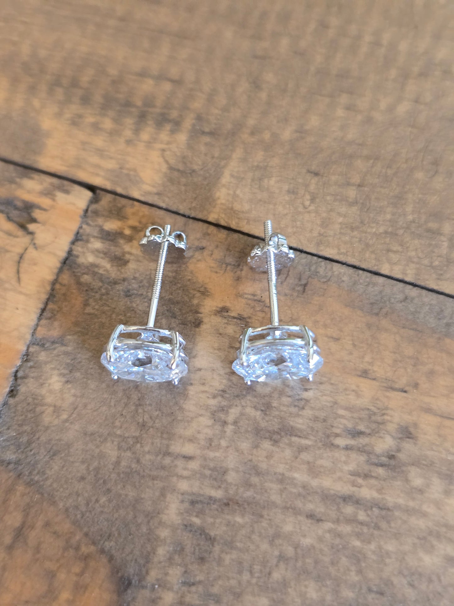 14k White Gold 3.1ct Oval Lab Diamond Studs