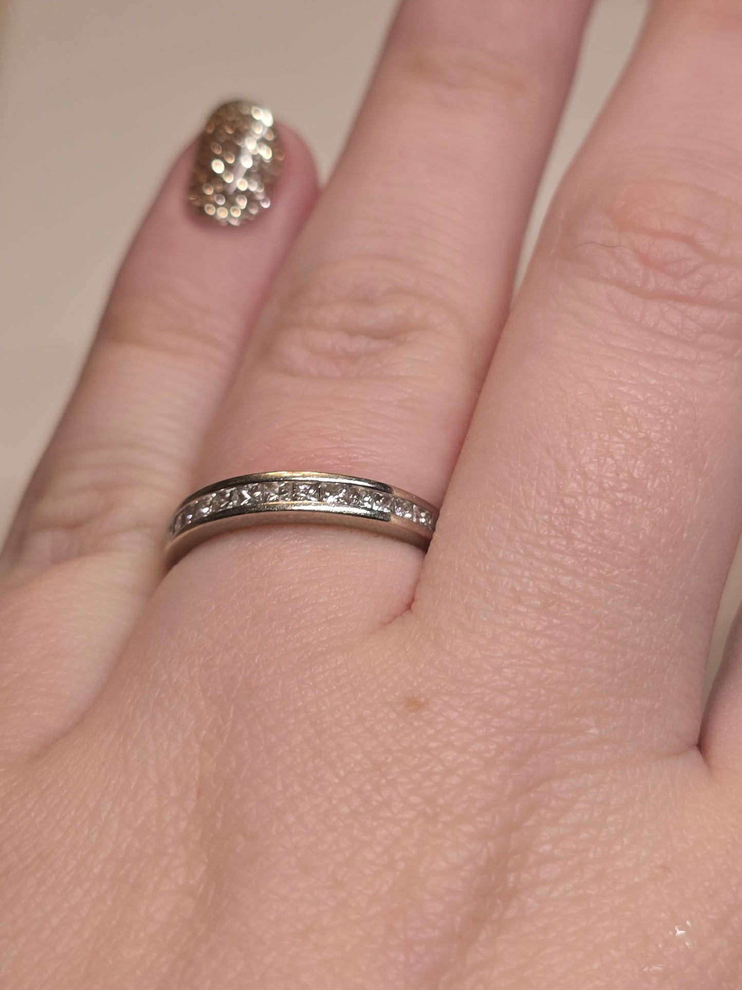 14k White Gold 0.58ct Diamond Band