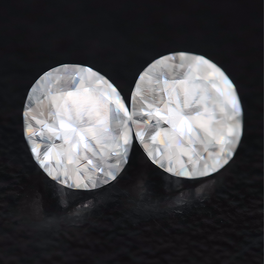 Loose Matched Pair 1.92 CTW Moissanites