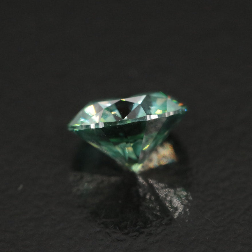 Loose 1.36 CT Round Lab Grown Fancy Green Diamond