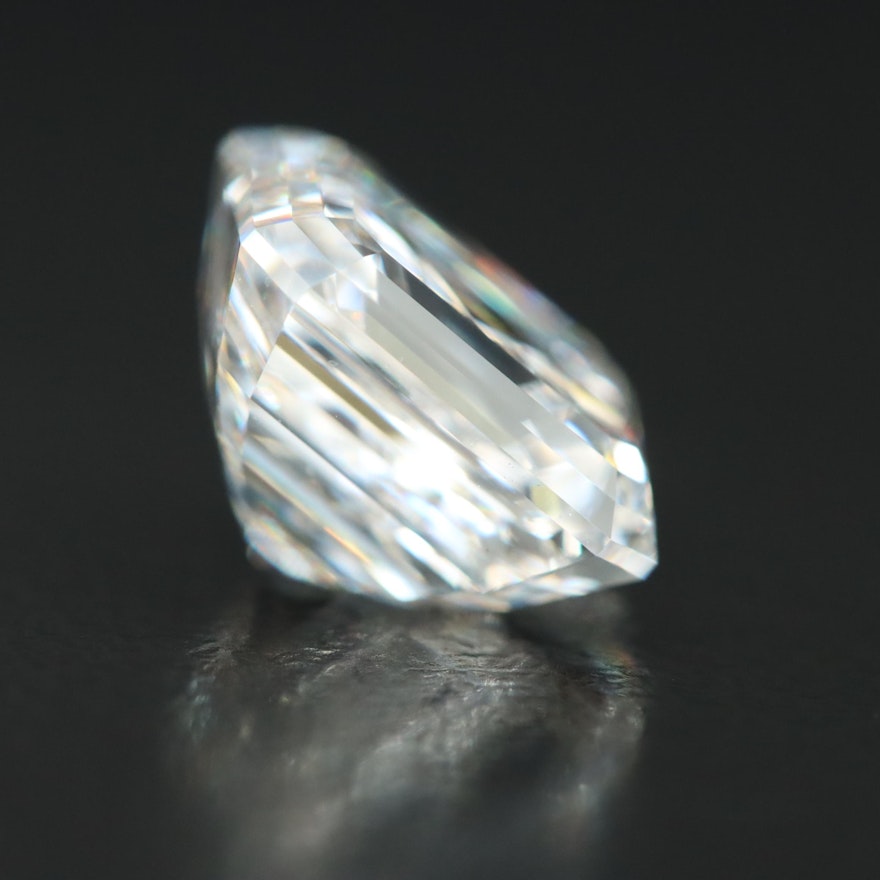 Loose 4.02 CT Square Emerald Cut Lab Grown Diamond with IGI Report