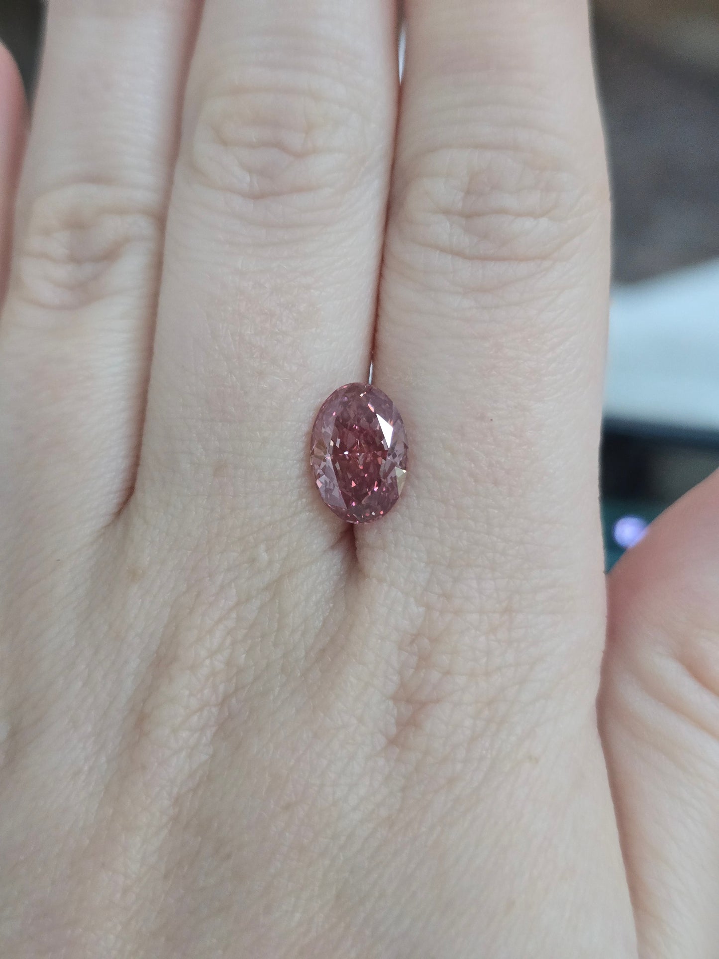 3.10ct Oval Lab Grown Fancy Pink Diamond