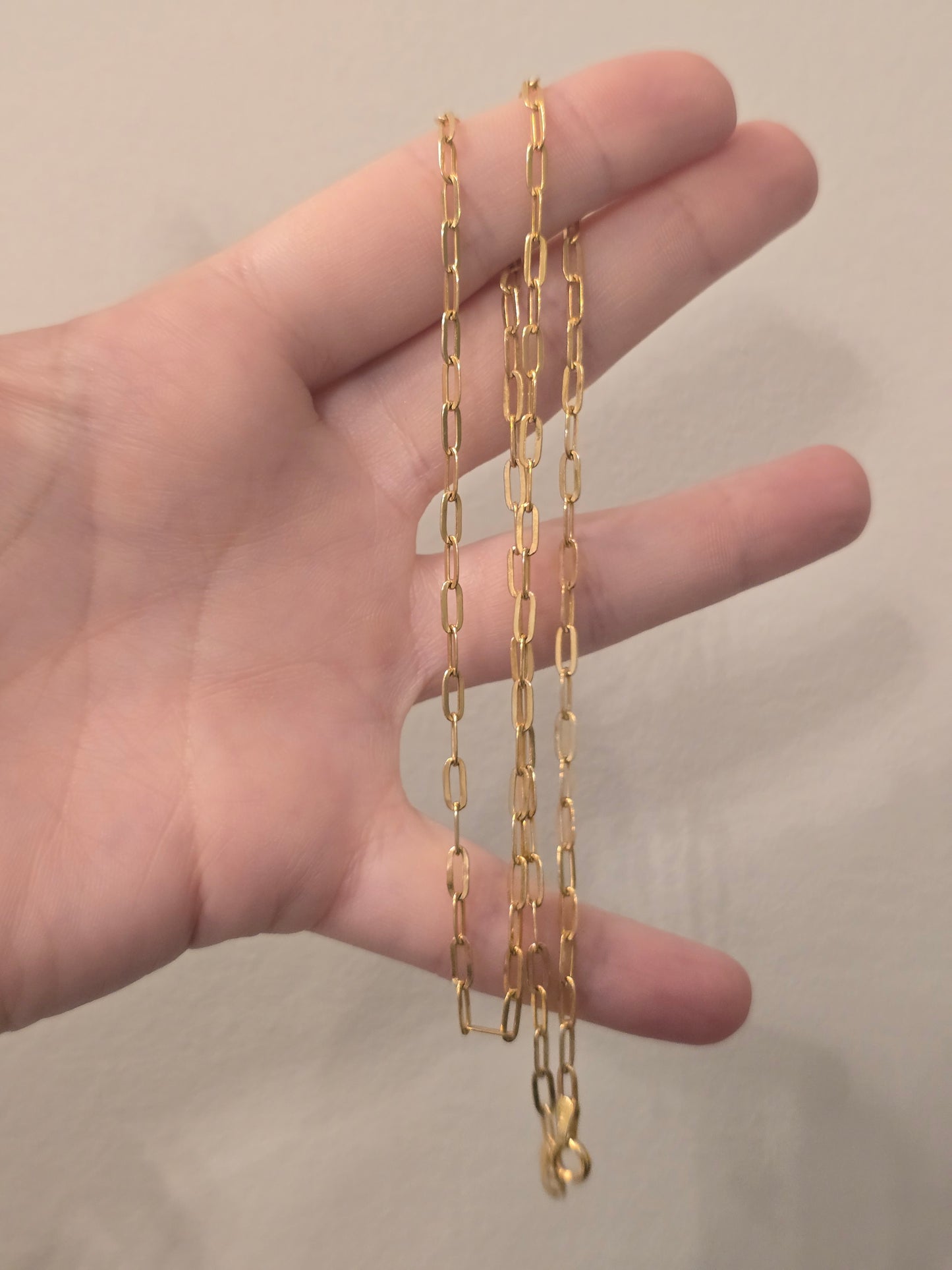 14k Yellow Gold Paperclip Chain