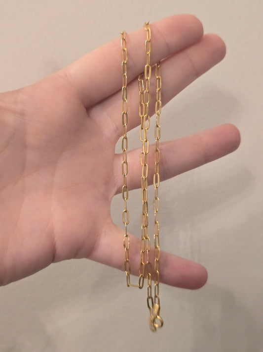 14k Yellow Gold Paperclip Chain