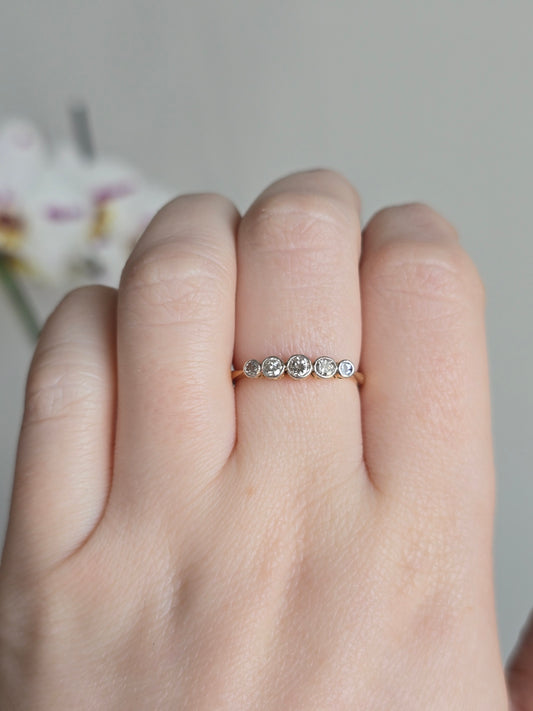 18k Gold and Platinum Diamond Ring