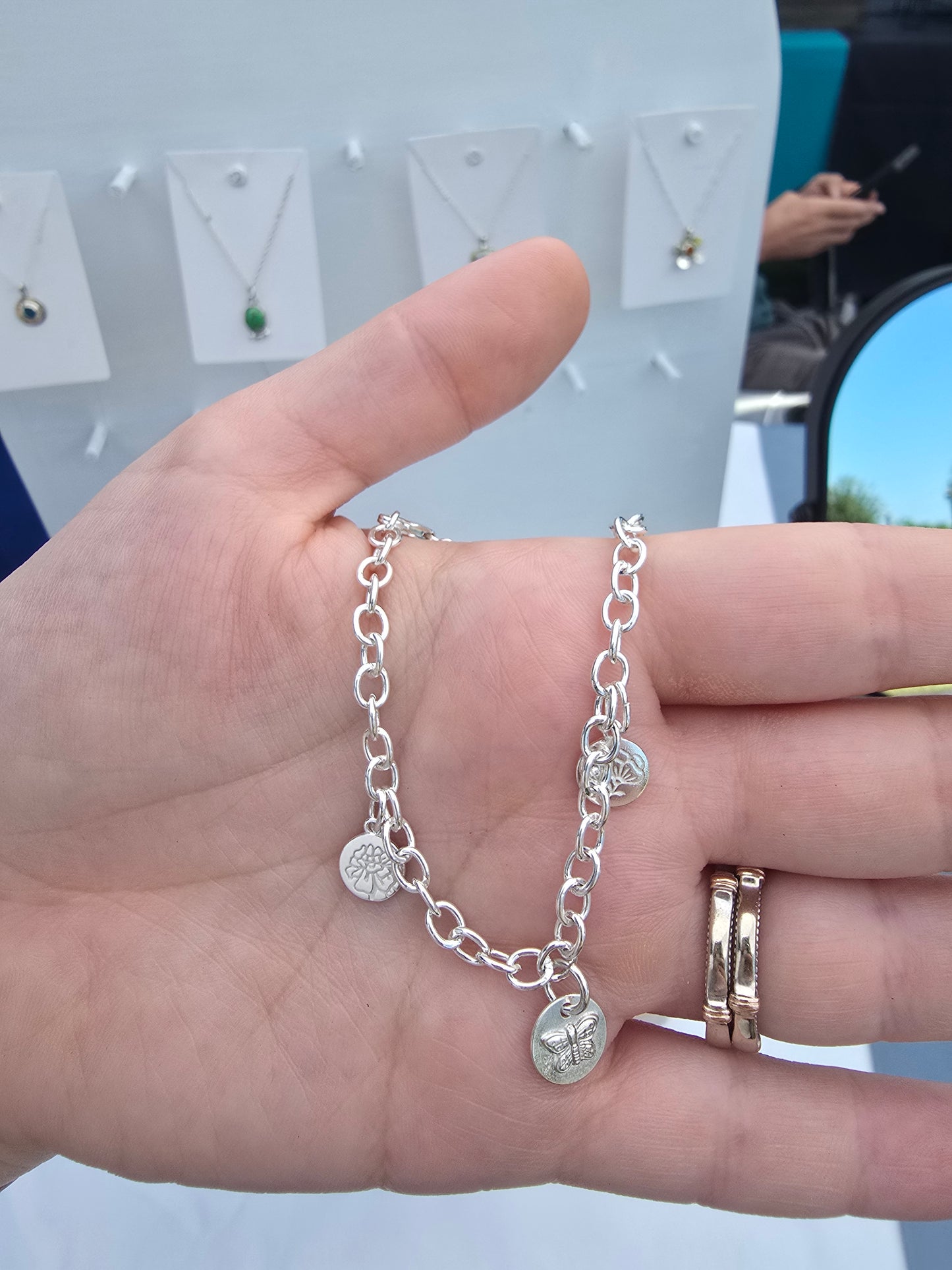 Floral & Butterfly Charm Bracelet