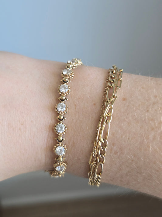 14K Yellow Gold CZ Bracelet