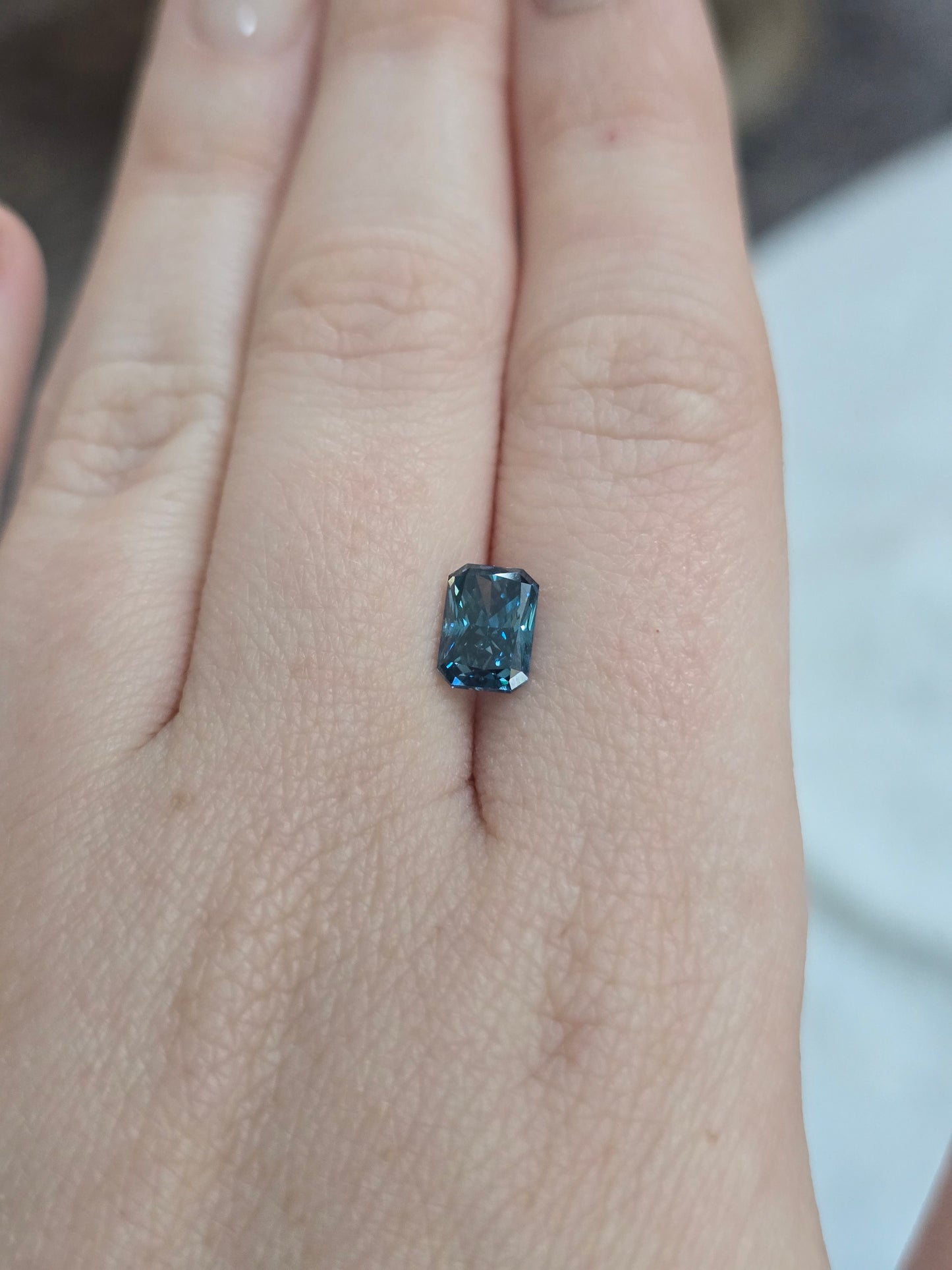 Loose Radiant Cut 1.65ct Fancy Blue Lab Diamond