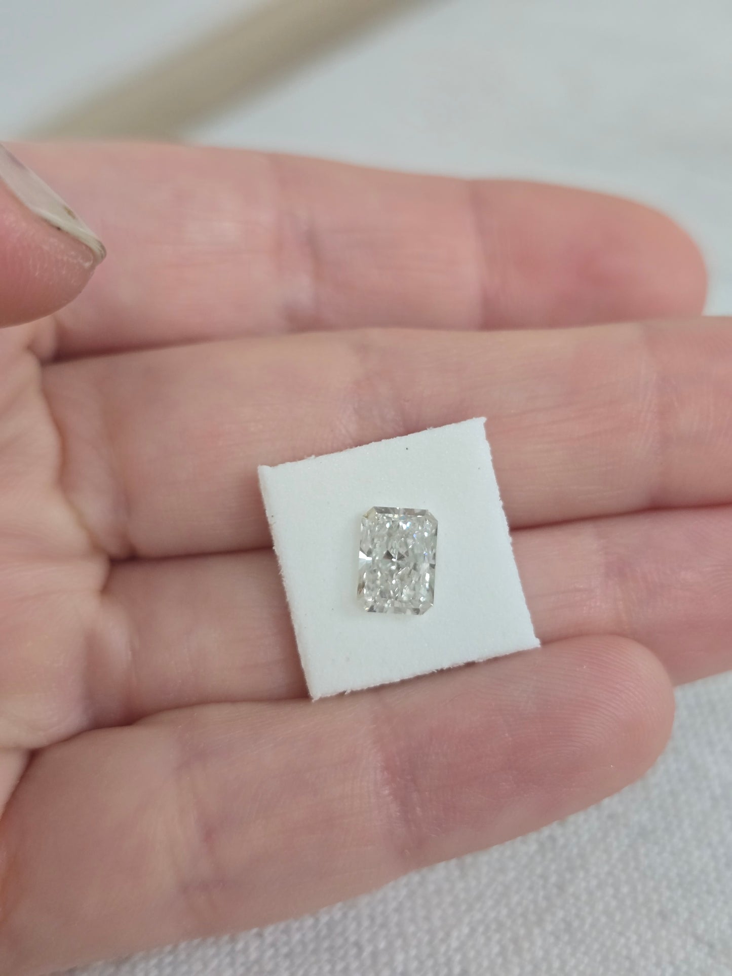 Loose 1.35 CT Rectangular Modified Brilliant Lab Grown Diamond with IGI Report