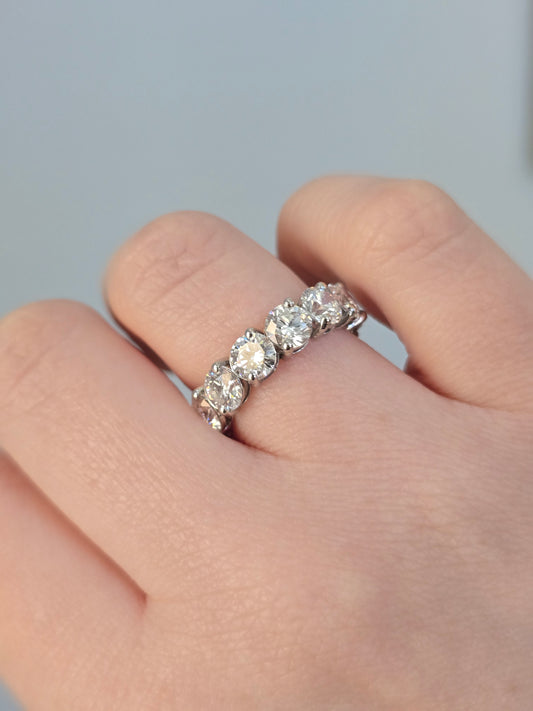 Platinum 6.92ct Lab Diamond Eternity Band