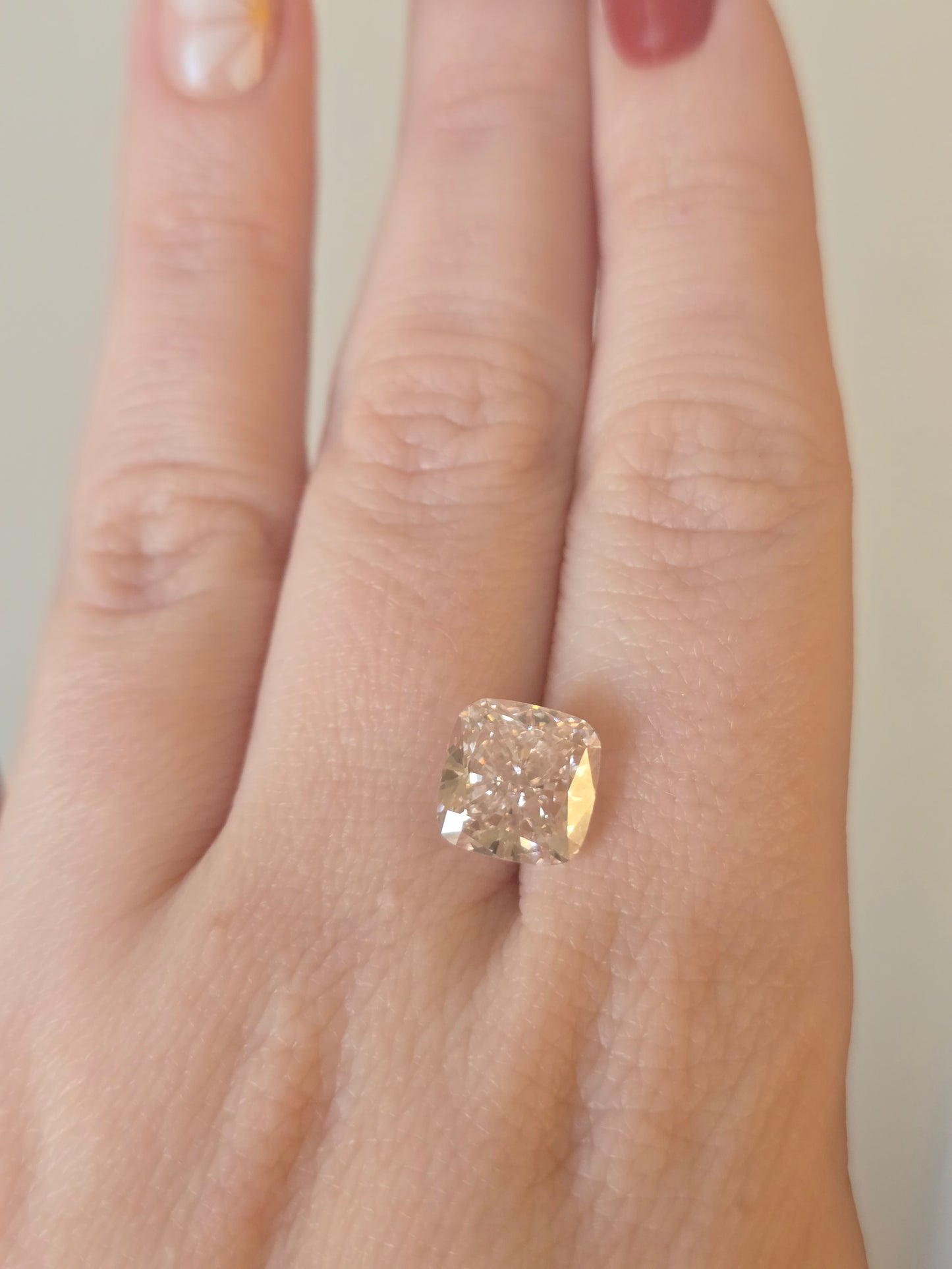 5.09ct Fancy Pink Cushion Lab Grown Diamond