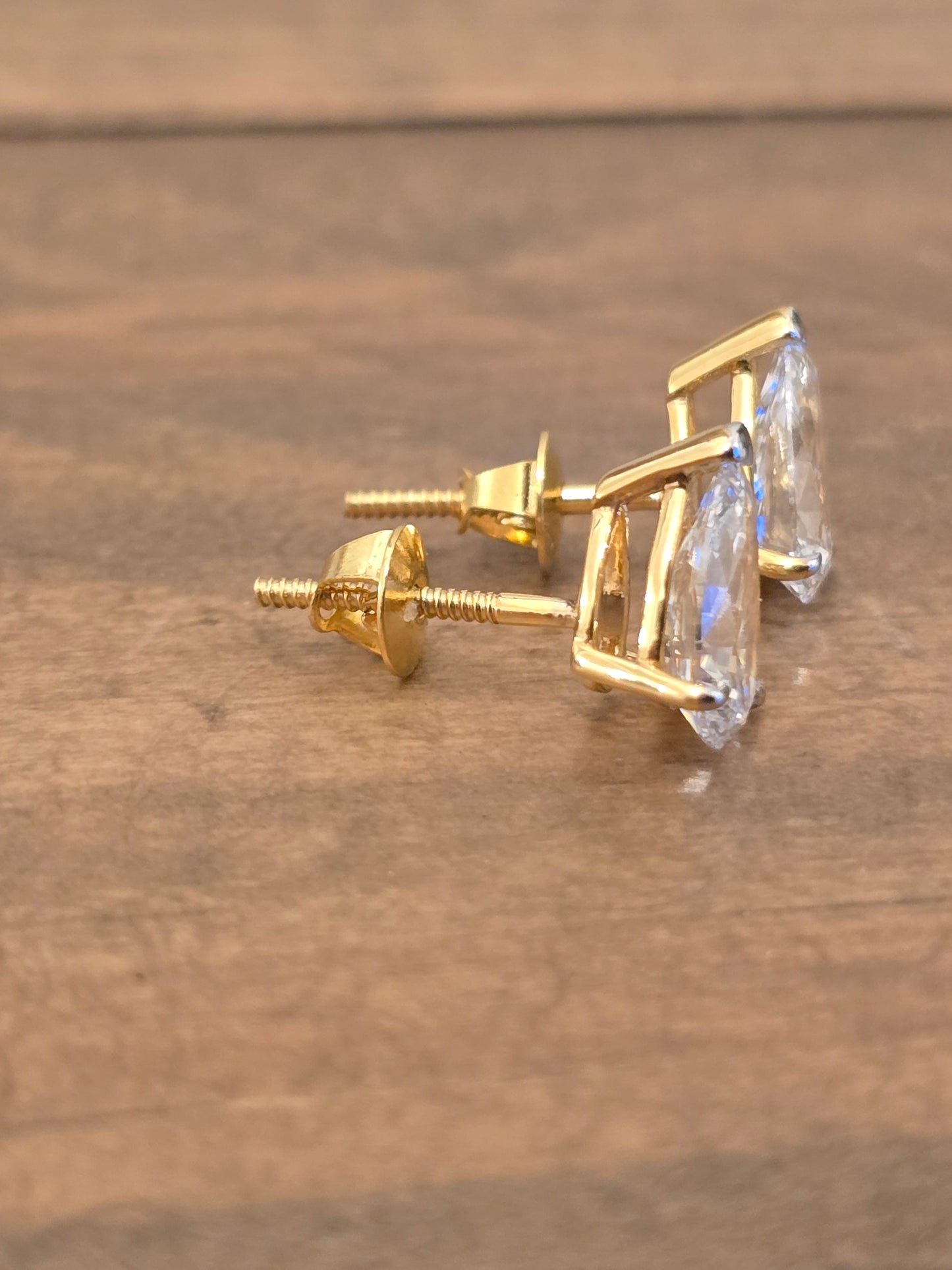 14K Yellow Gold 2.16 CTW Lab Grown Diamond Stud Earrings with IGI Reports