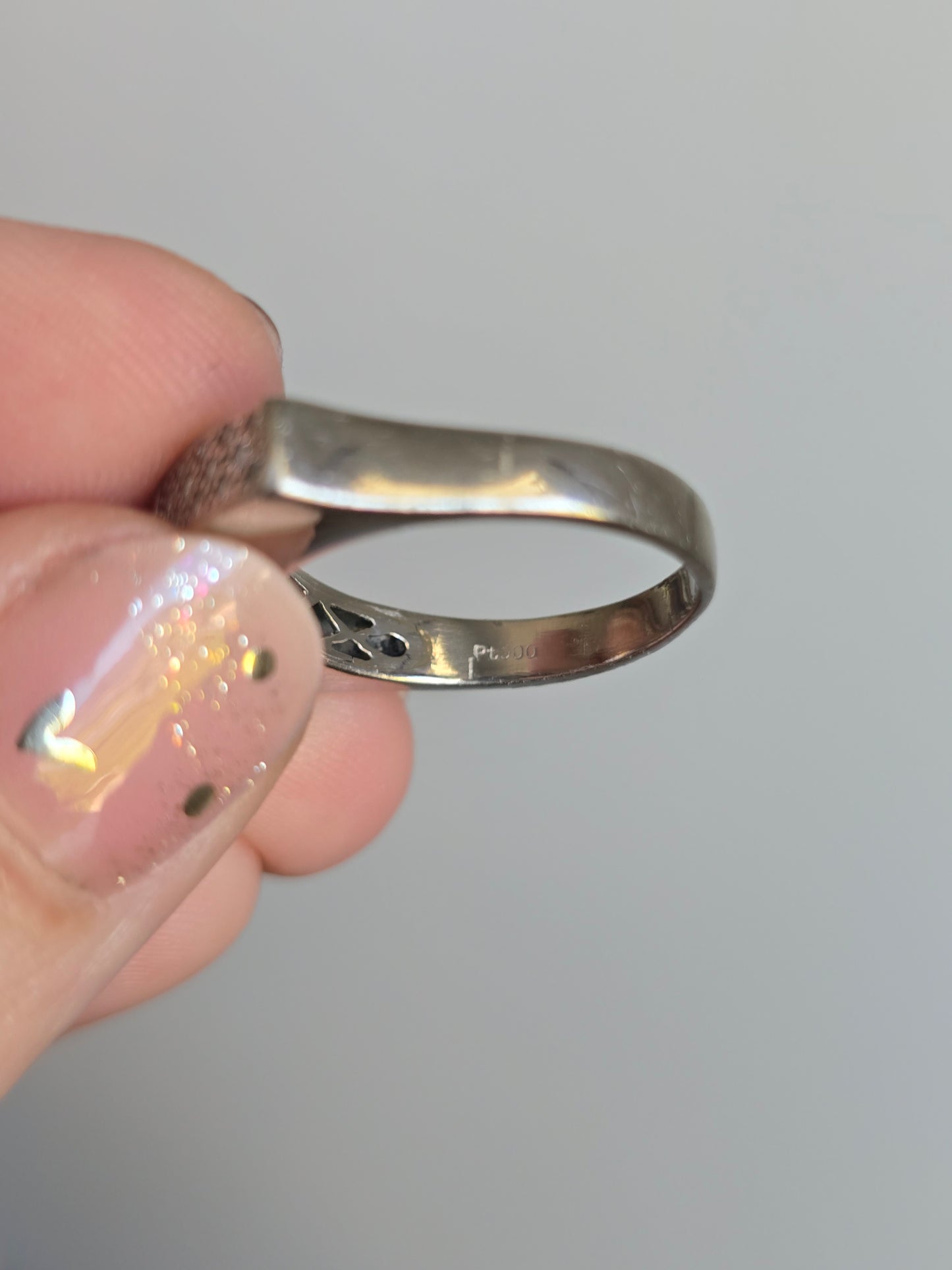 Platinum Sapphire and Diamond Ring