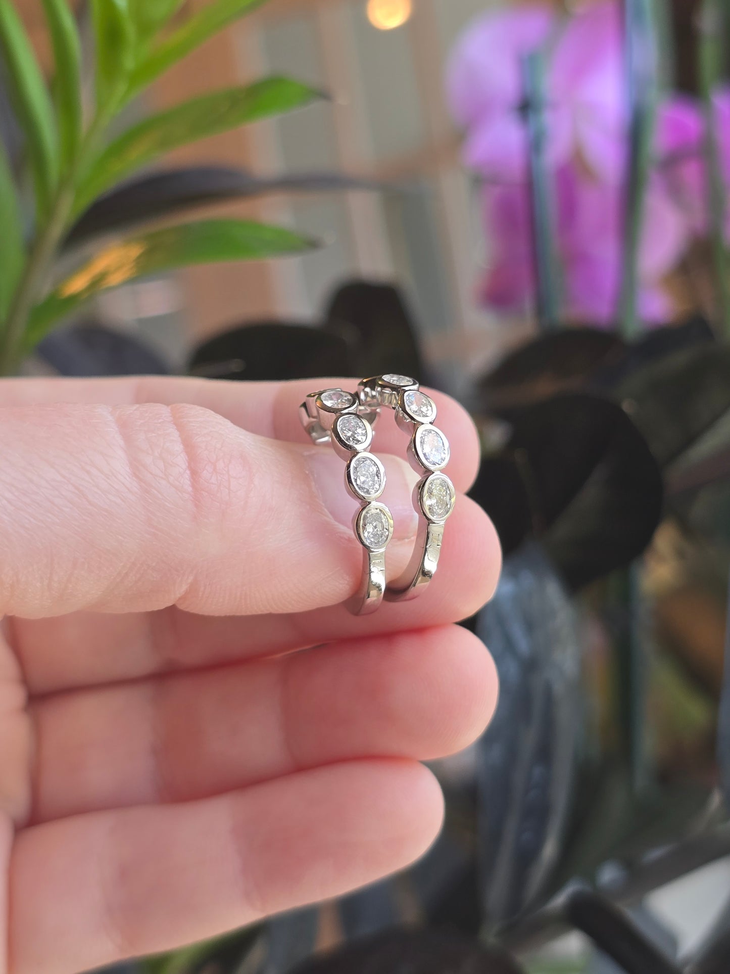 14K 2.10 CTW Lab Grown Diamond Hoop Earrings