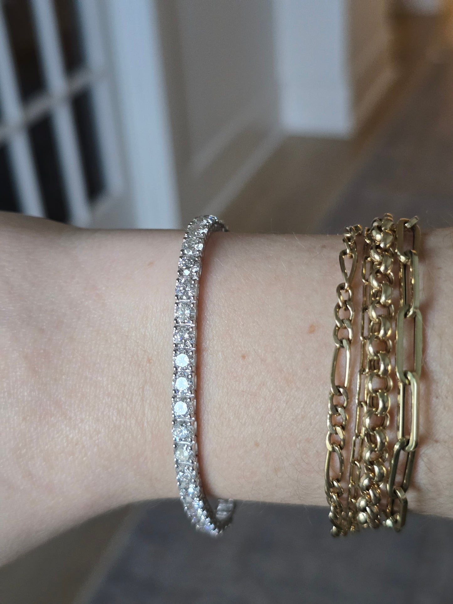 14k White Gold 10ct Lab Diamond Bracelet