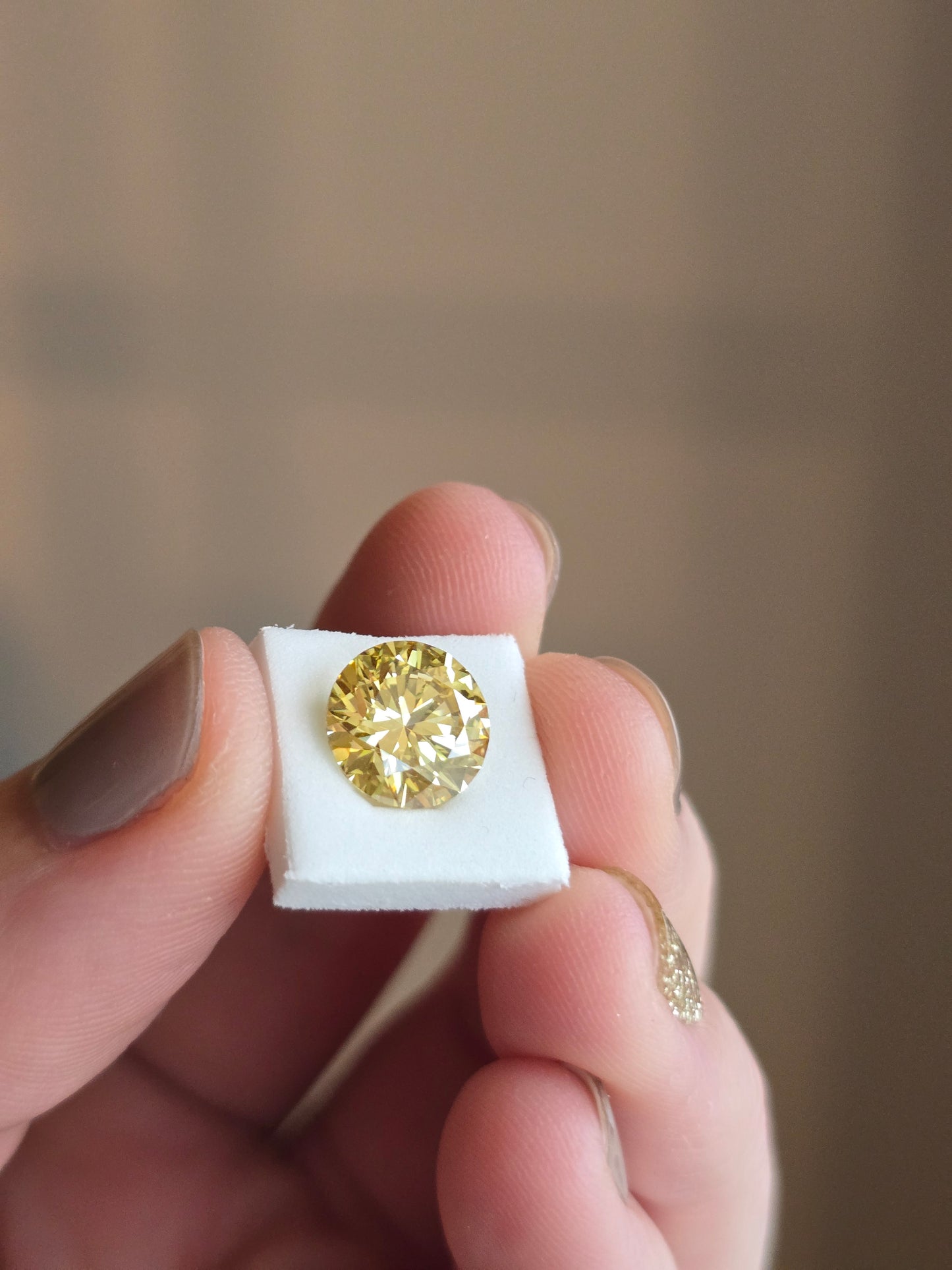 Loose 2.89 CT Lab Grown Fancy Yellow Diamond with IGI Report