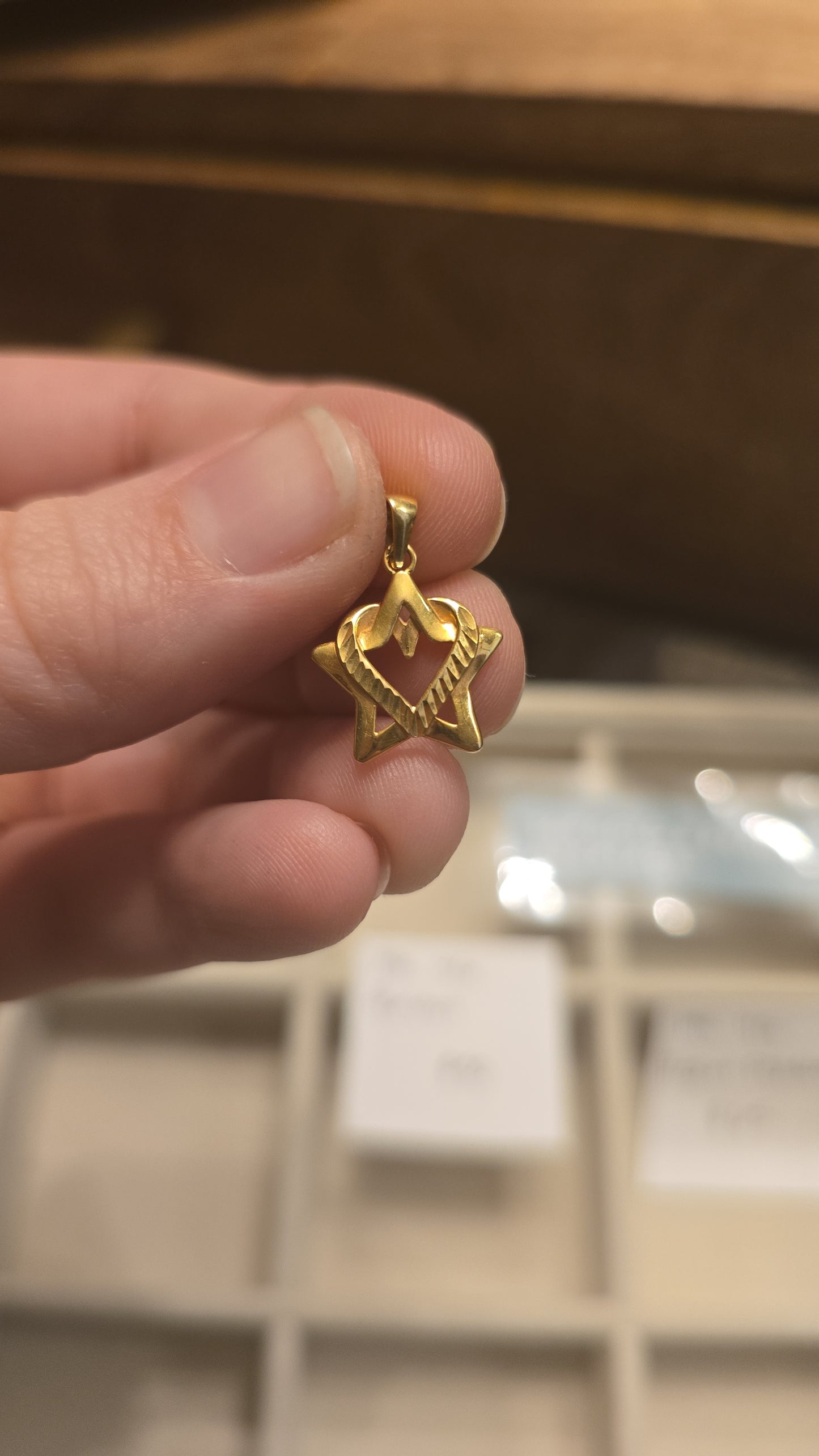 18K Star and Heart Pendant