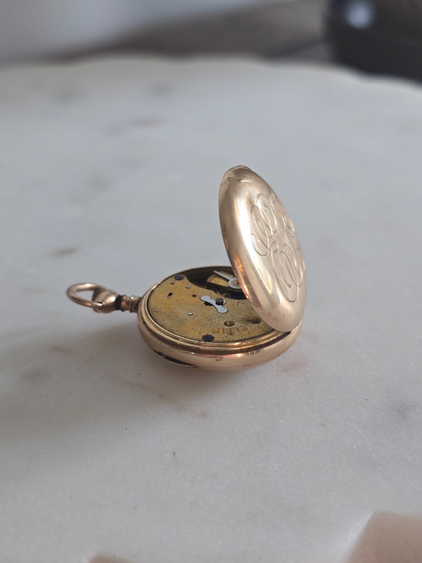 Antique 14K Gold Elfin Pocket Watch - Stem Wind - Solid Gold Case