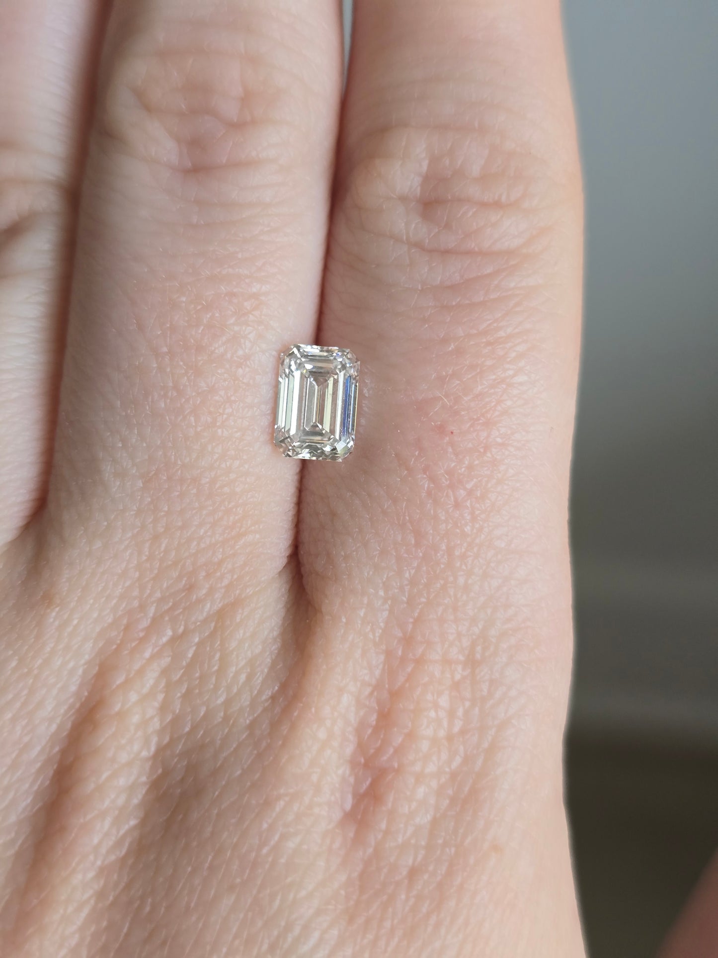 Loose 1.57 CT Emerald Cut Lab Grown Diamond with IGI Report