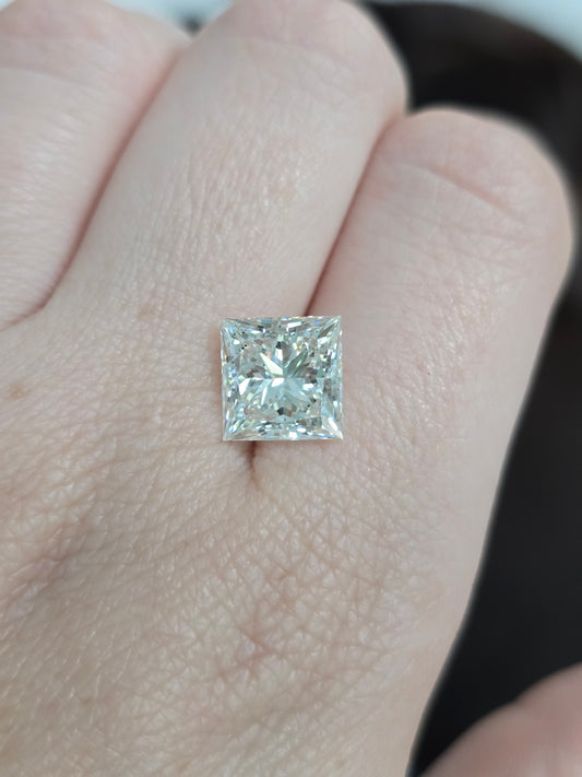 Loose 4.09 CT Princess Cut Lab Grown Diamond with IGI Report