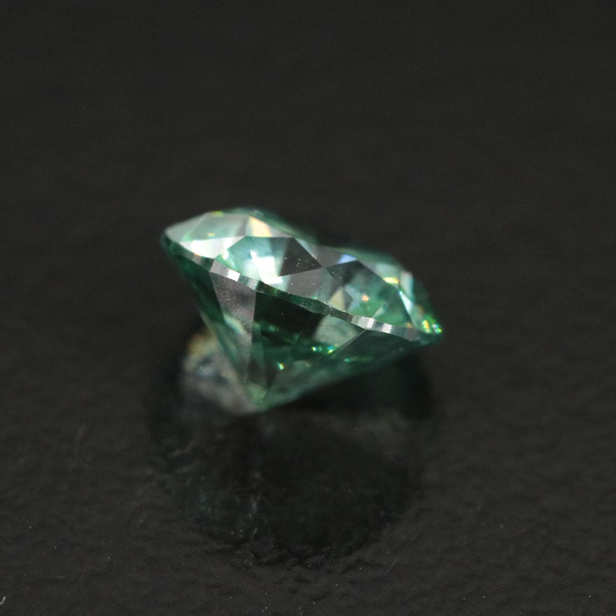 Loose 1.36 CT Round Lab Grown Fancy Green Diamond