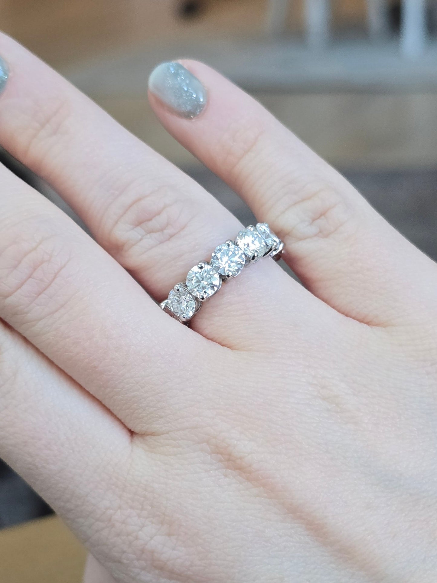 Platinum 6.92ct Lab Diamond Eternity Band