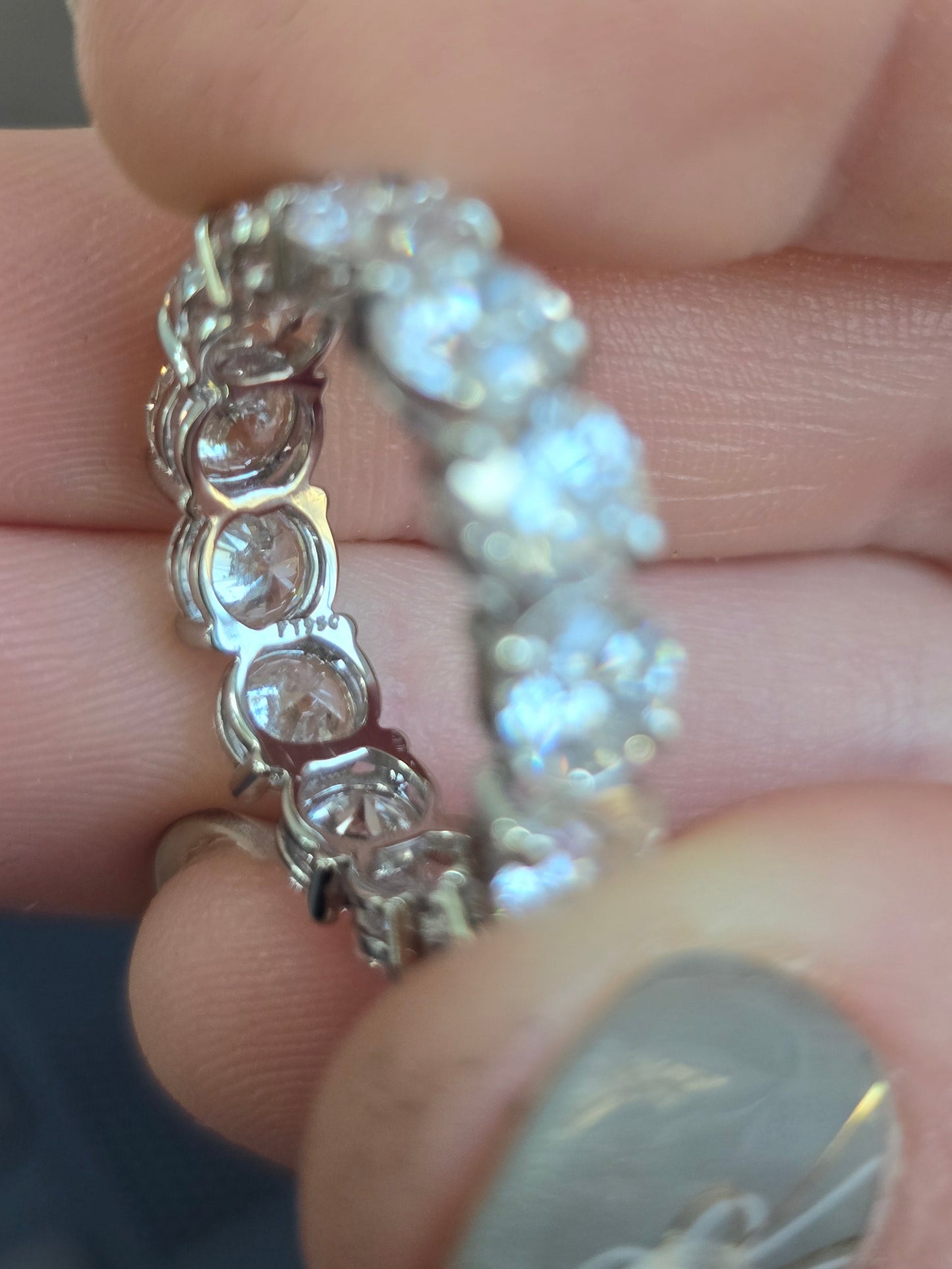 Platinum 6.92ct Lab Diamond Eternity Band