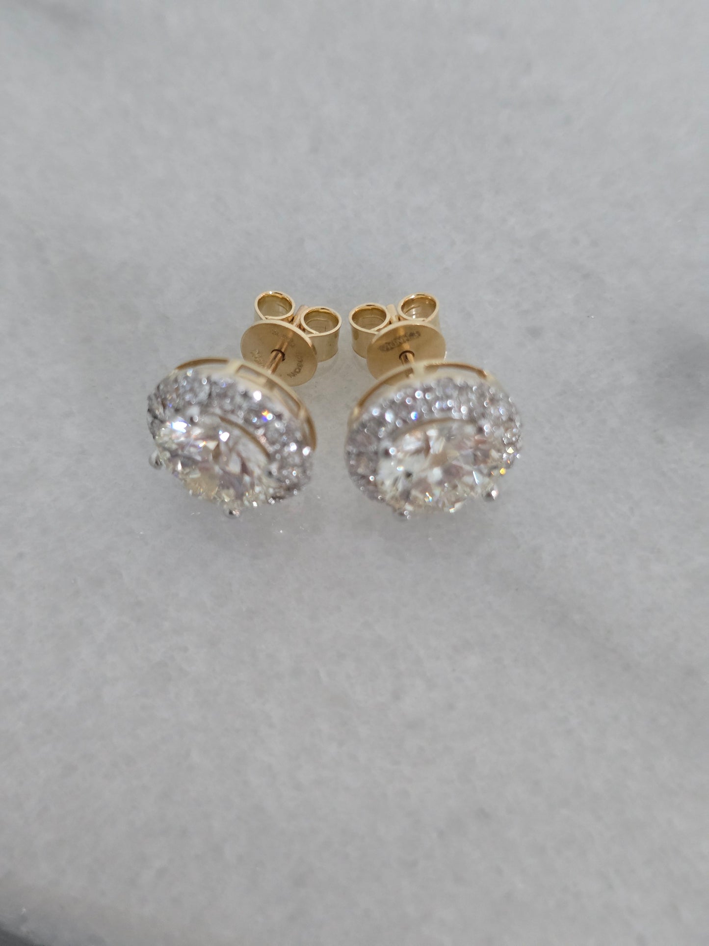 14k yellow gold 5.02ct Lab Diamond Studs
