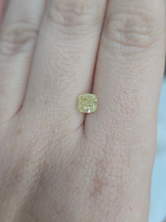 Loose 1.00 CT Natural Cushion Fancy Yellow Diamond