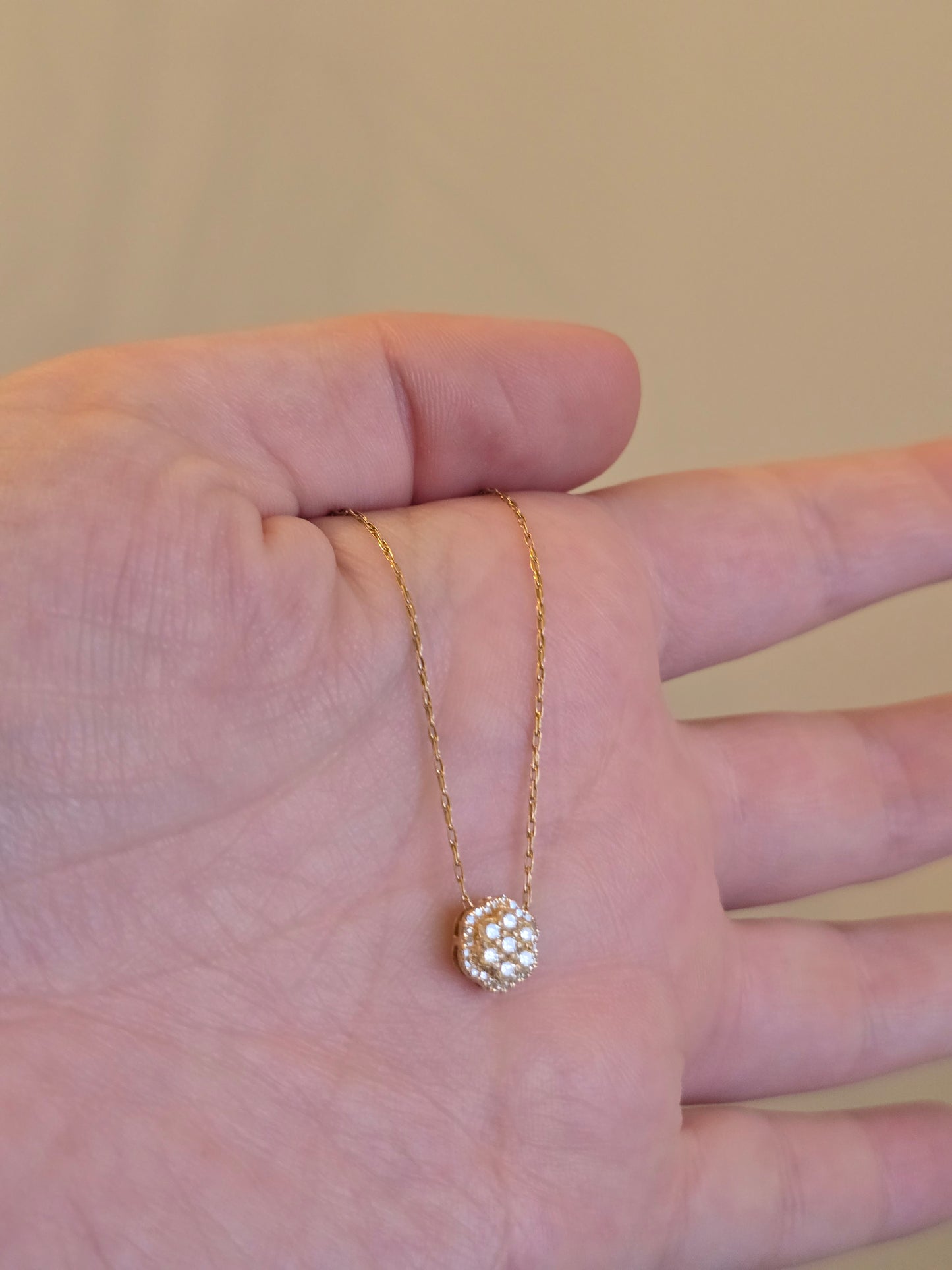 14K Yellow Gold Diamond Necklace
