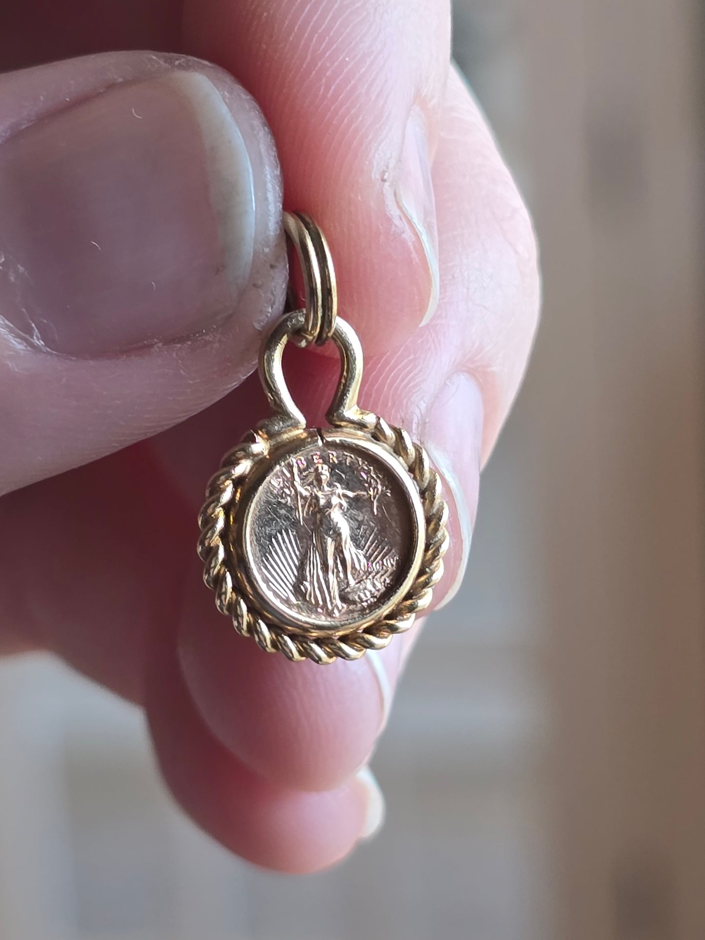 14K Pendant with Reproduction Coin
