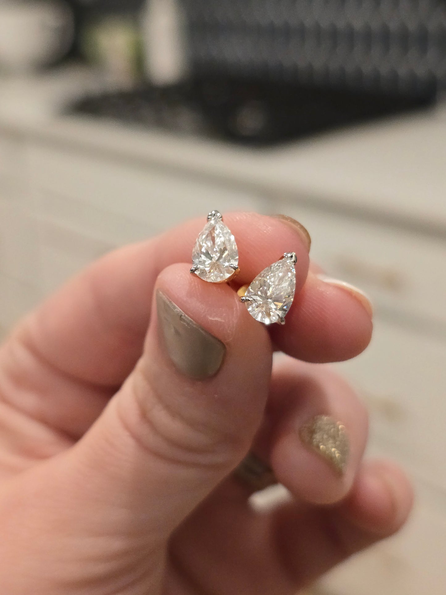 14K Yellow Gold 2.16 CTW Lab Grown Diamond Stud Earrings with IGI Reports