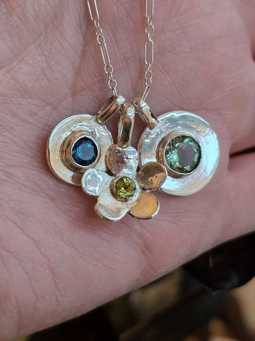 Custom Disc & Gemstone Necklace