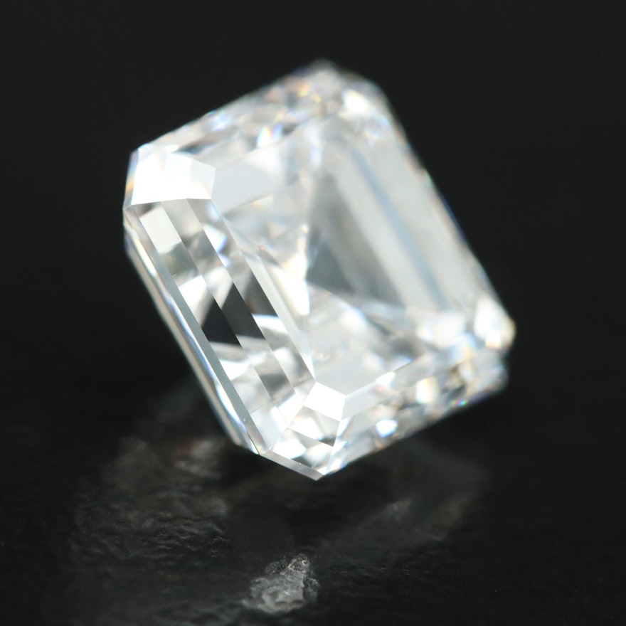 Loose 4.02 CT Square Emerald Cut Lab Grown Diamond with IGI Report