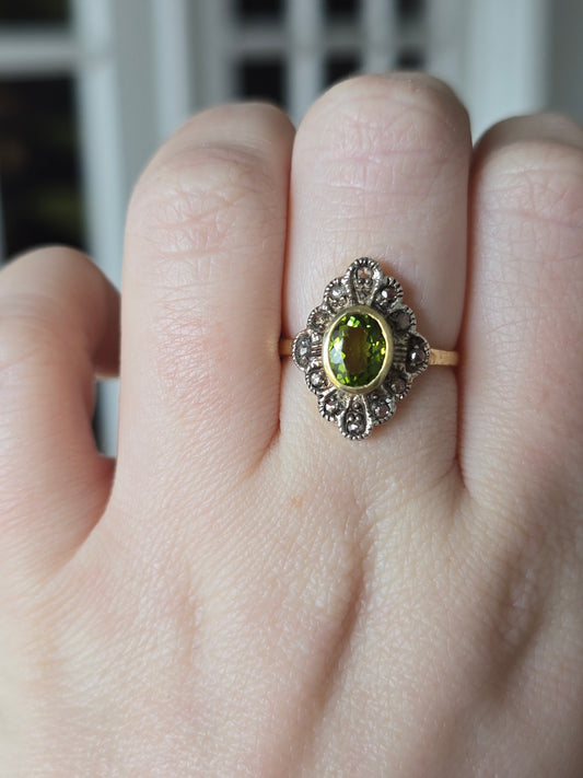 14k Tourmaline and Diamond Ring