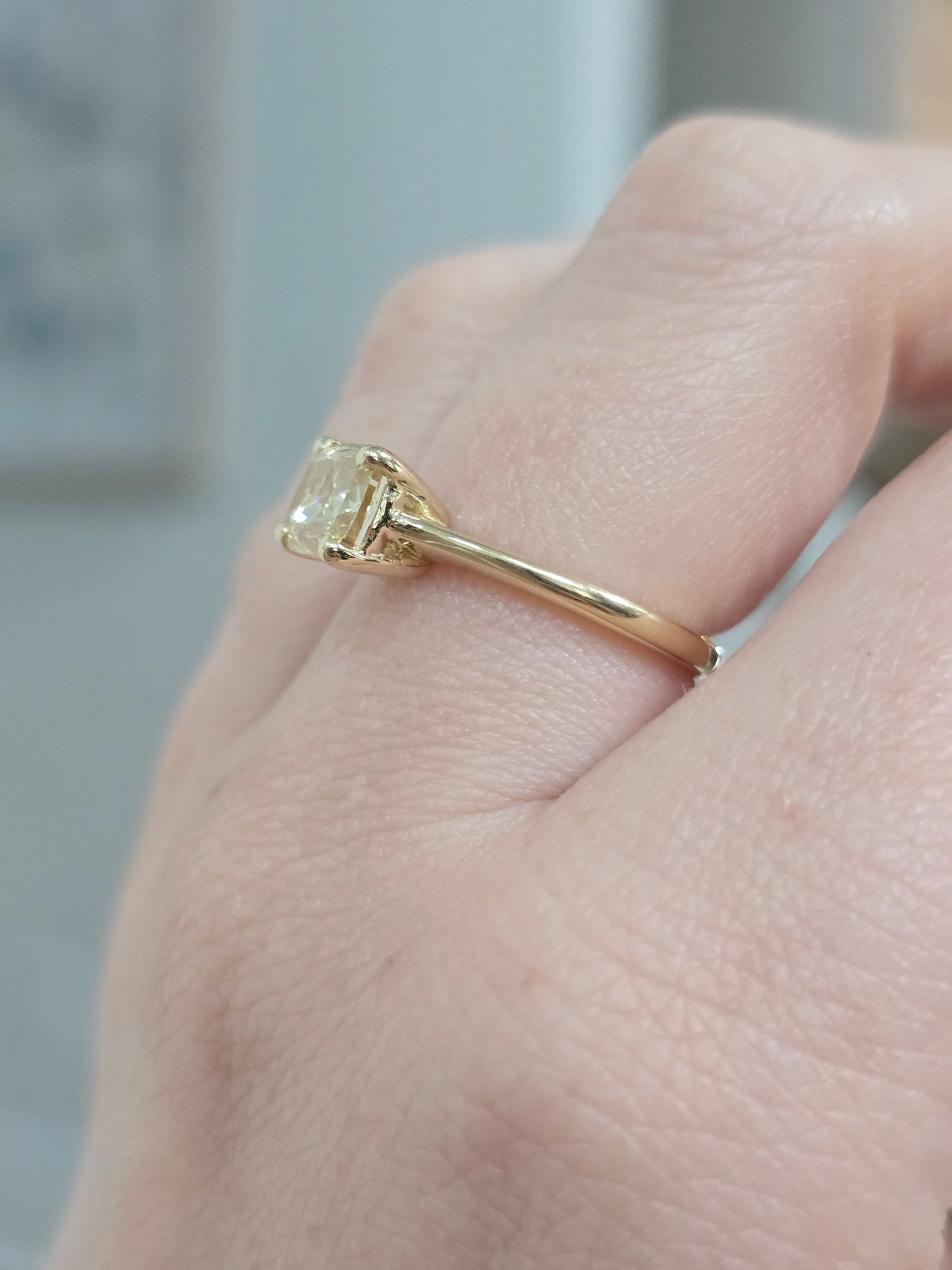 14k Yellow Gold 1.51ct Lab Grown Fancy Yellow Diamond Ring
