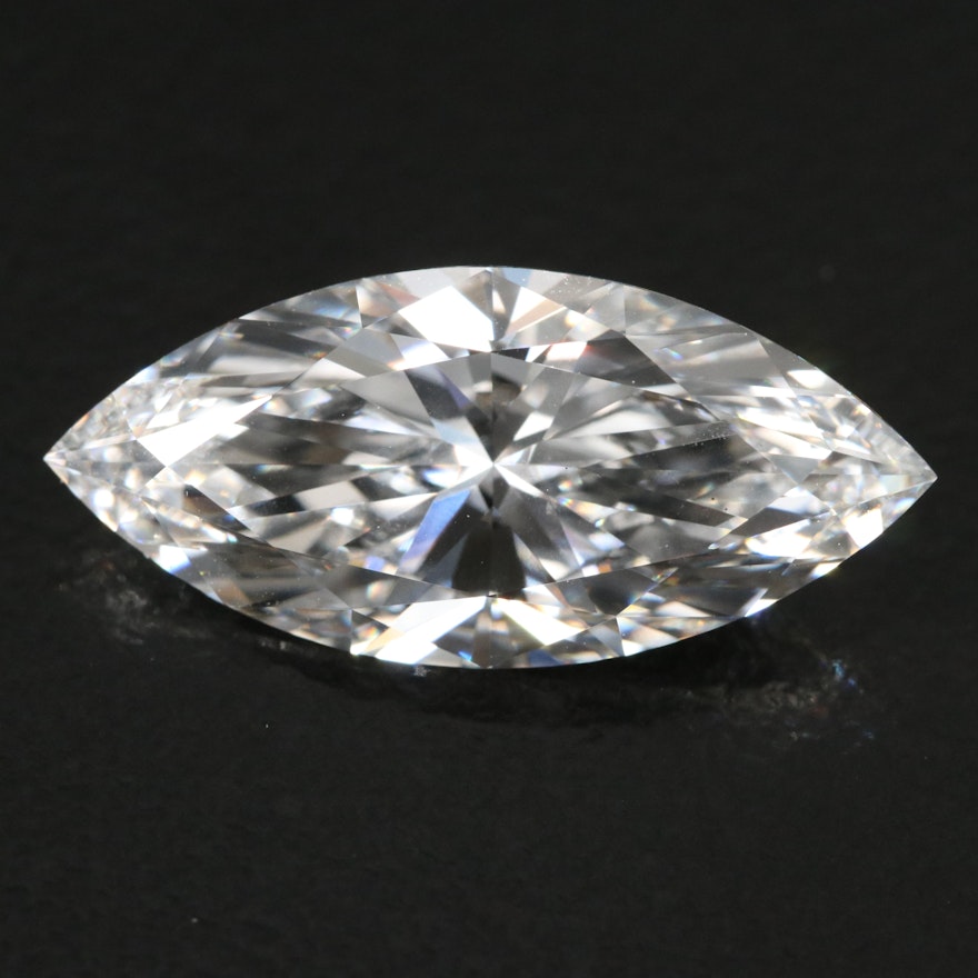 Loose 4.78 CT Marquise Lab Grown Diamond with IGI Report