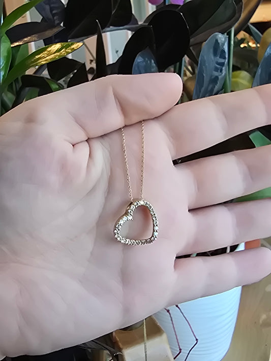 14K Yellow Gold Heart Pendant