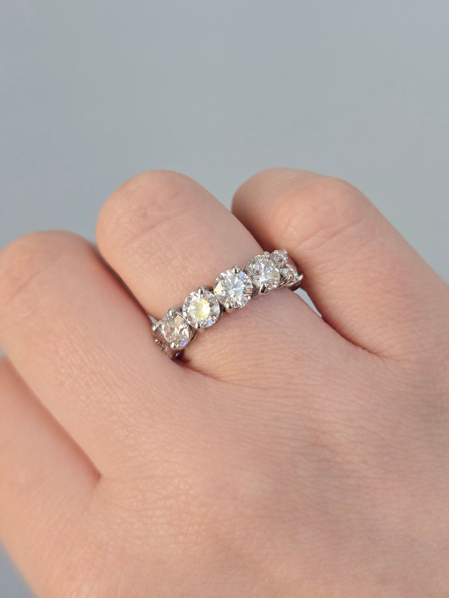 Platinum 6.92ct Lab Diamond Eternity Band