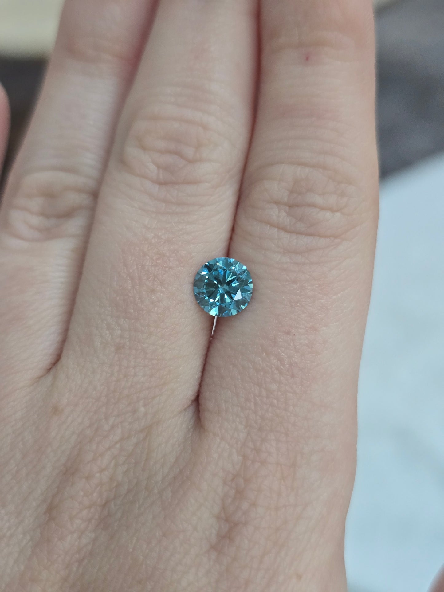 Loose Round Cut 1.53ct Fancy Blue Lab Diamond