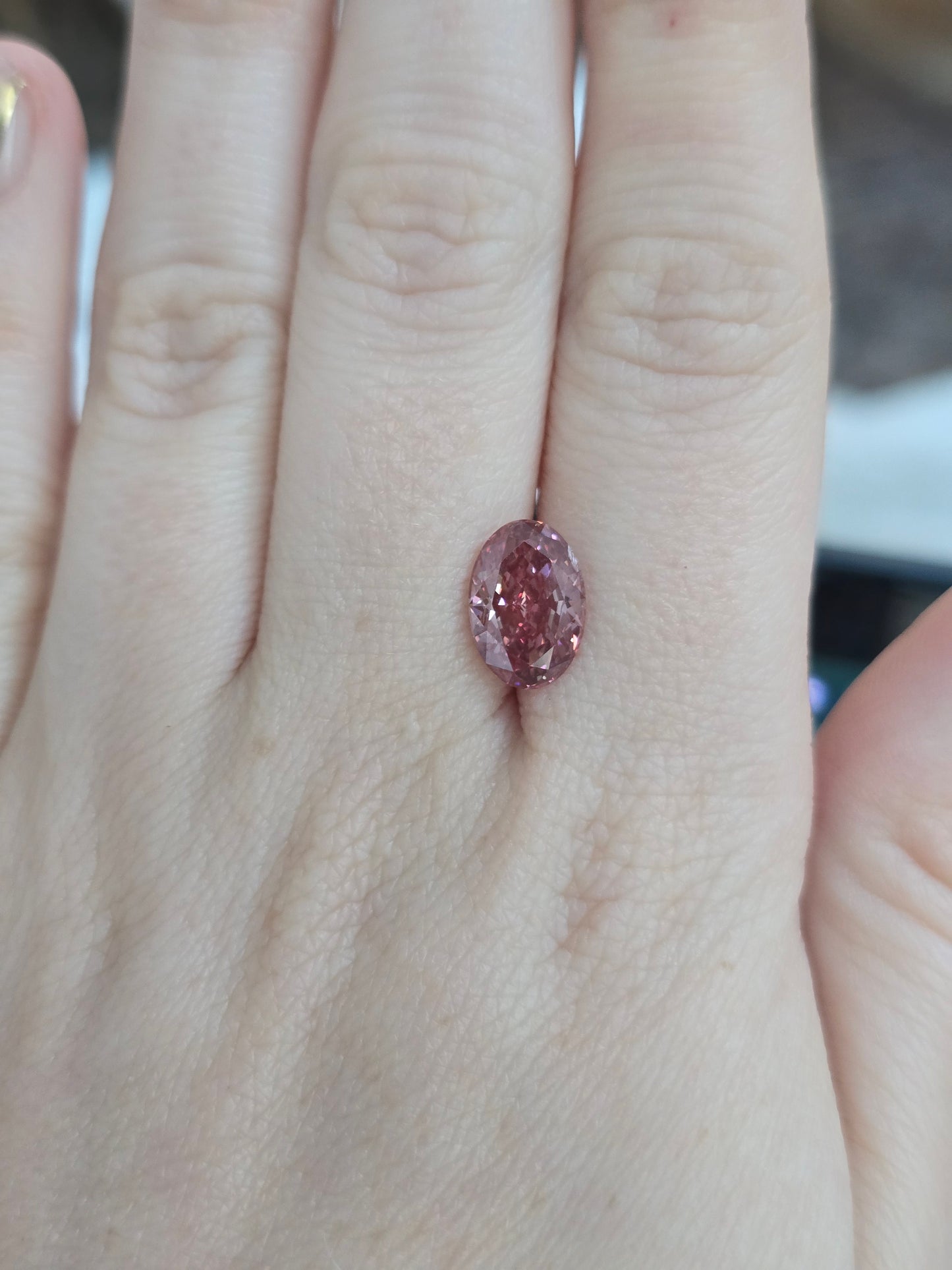 3.10ct Oval Lab Grown Fancy Pink Diamond