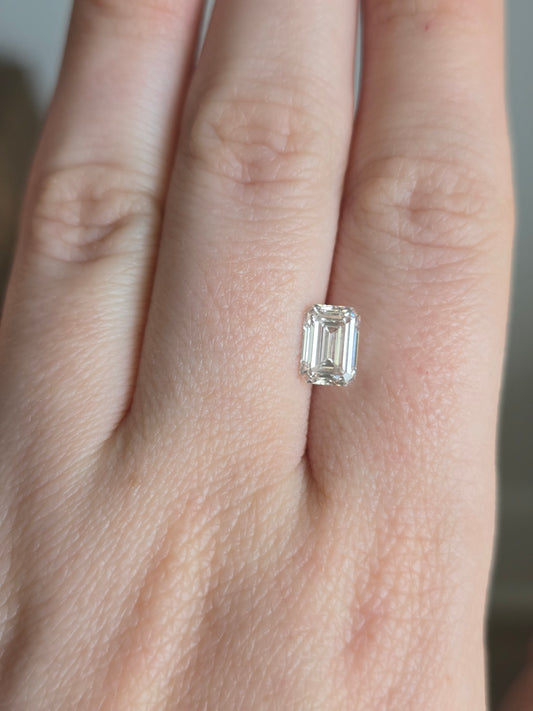Loose 1.57 CT Emerald Cut Lab Grown Diamond with IGI Report