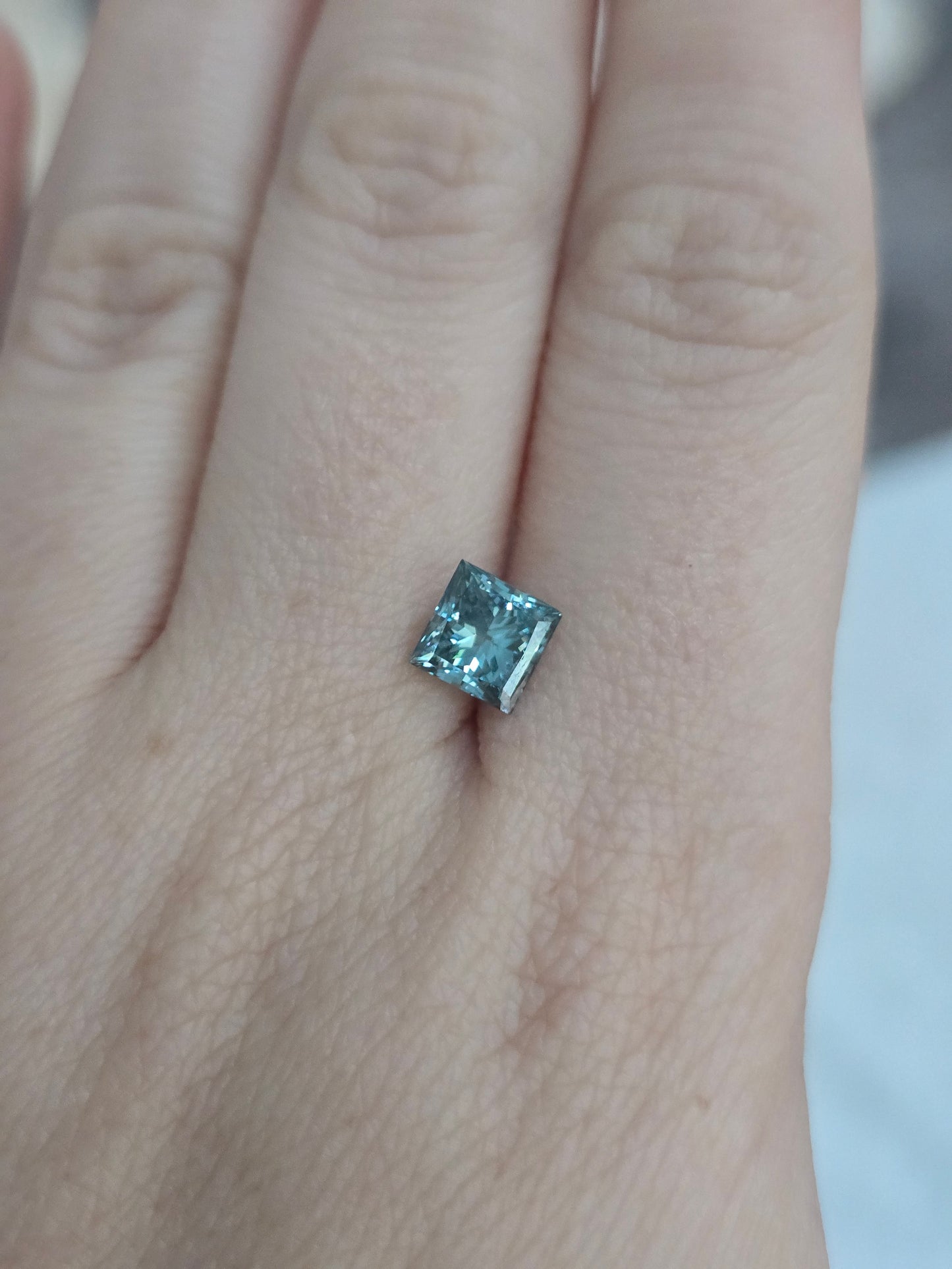 Loose Princess Cut 1.51ct Fancy Blue Lab Diamond