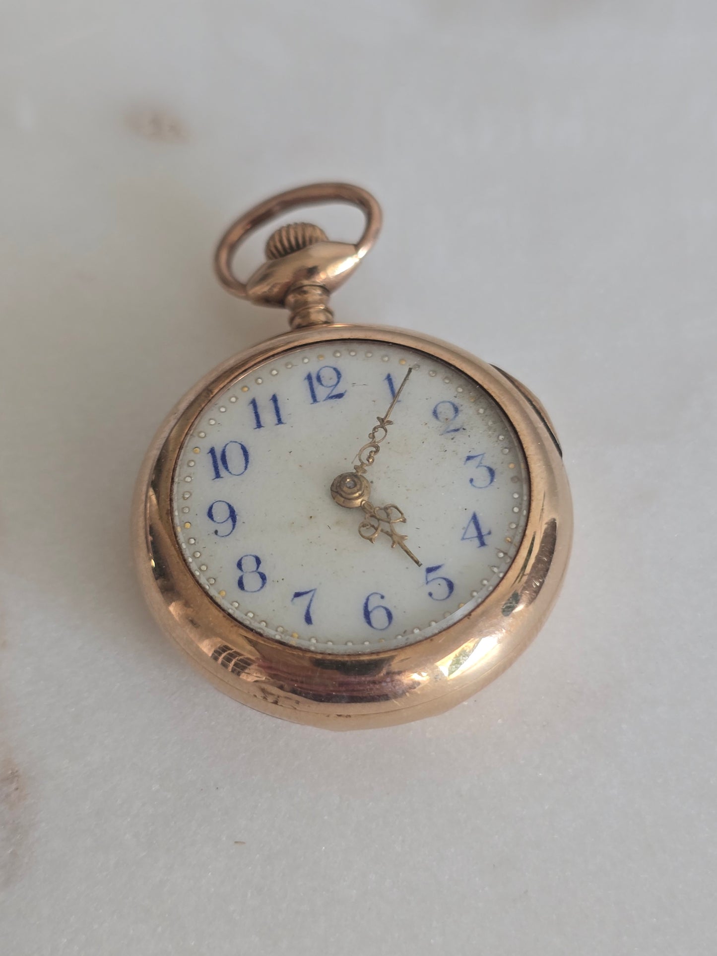 Antique 14K Gold Elfin Pocket Watch - Stem Wind - Solid Gold Case