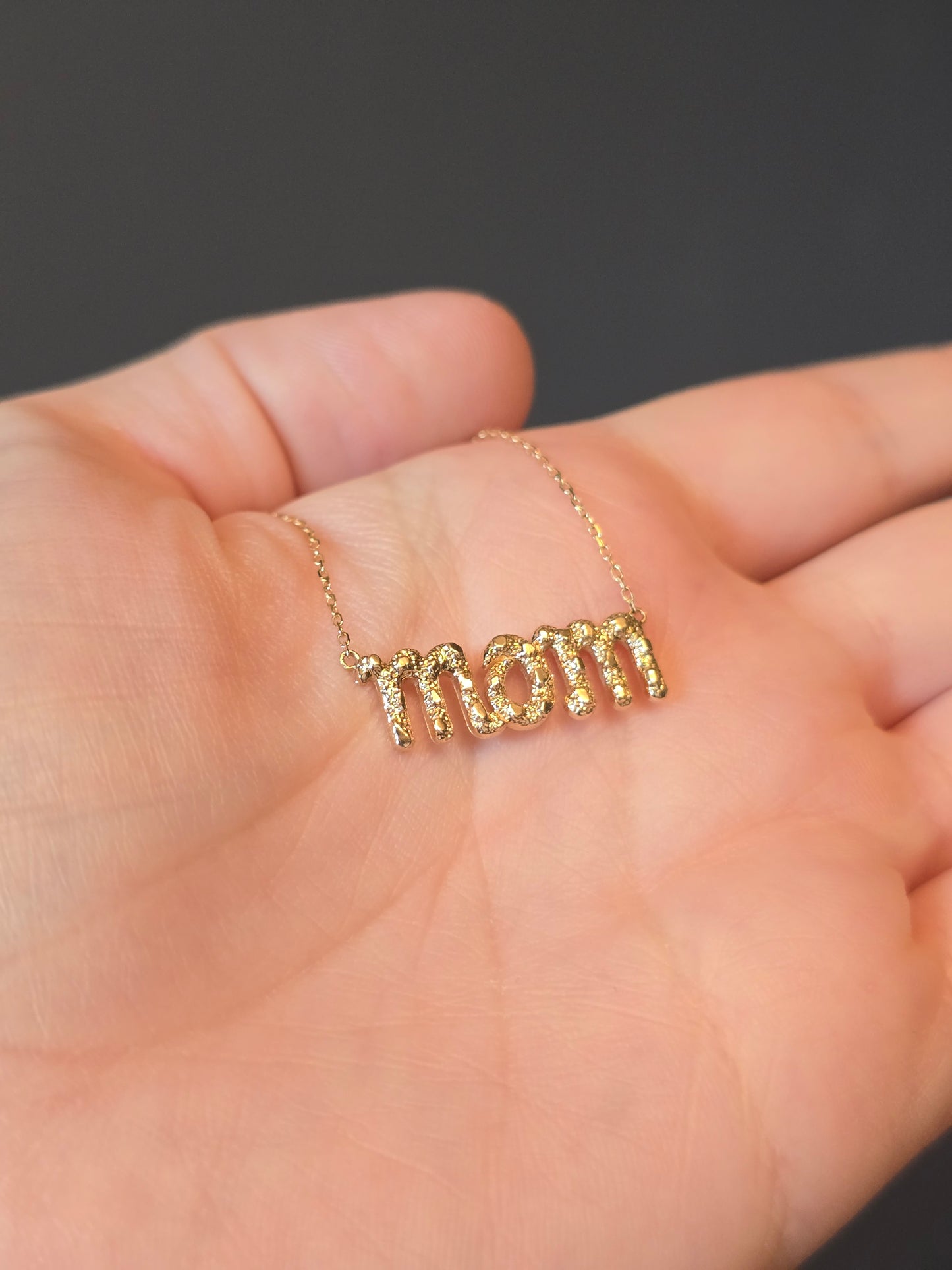 10K "MOM" Necklace