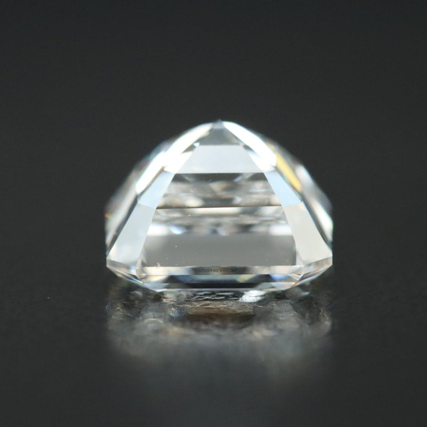 Loose 4.02 CT Square Emerald Cut Lab Grown Diamond with IGI Report